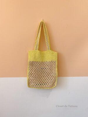 Bolsa Palha Amarela Zara
