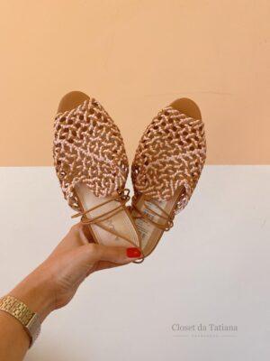 Rasteira Salto Tresse Marrom Abrand | Tam: 34