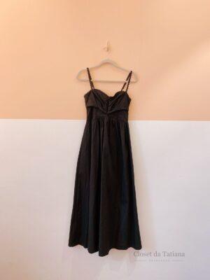 Vestido Preto Detalhes Farm | Tam: P