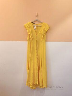 Vestido Amarelo Botões Eva | Tam: 40