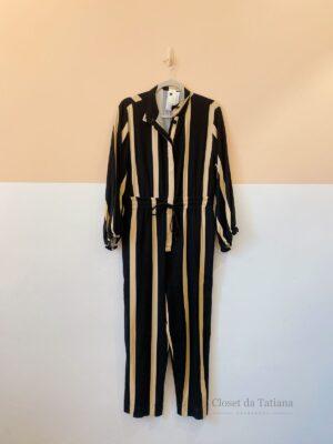 Macacão Bege/Preto Dress To | Tam: G