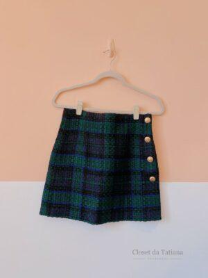 Saia Verde Tweed Botões Zara | Tam: P