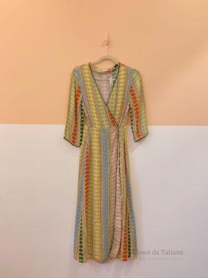 Vestido Midi Estampado Botões Uterque | Tam: P