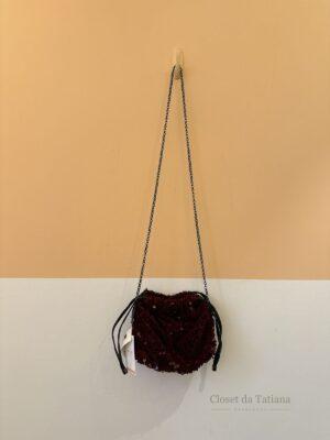Bolsa Saco Paetês Vinho Thag