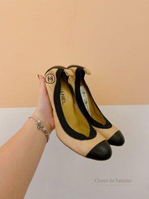 Scarpin Bege Boneca Chanel | Tam: 37