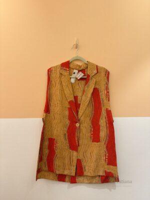 Colete Estampado Vermelho Bege Lenny Niemeyer | Tam: M