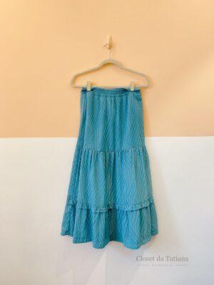 Saia Azul Texturas La Chocolê | Tam: 38