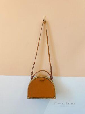 Bolsa Palha Couro Meia Lua Waiwai