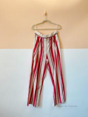 Calça Listrada Vermelha Zara | Tam: G