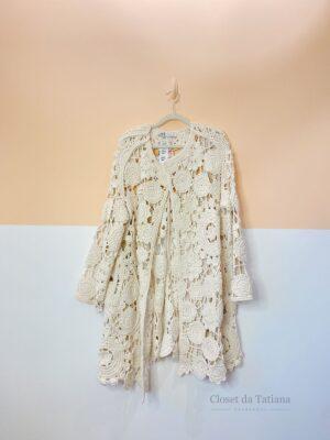 Capa Off Crochet Flores Zara | Tam: M