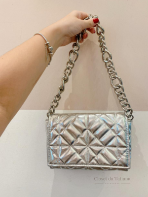 Bolsa Prata Matelassê