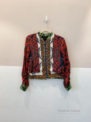 Jaqueta Bomber Mix De Estampas Eva | Tam: M