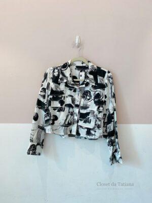 Blusa Estampada P&B Zara | Tam: P