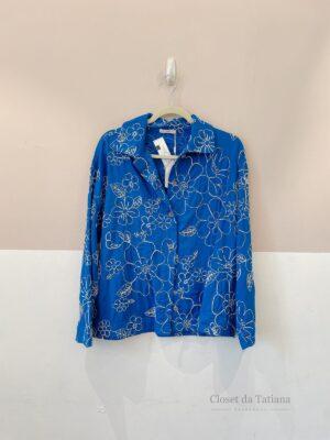Camisa Azul Bordada Onni | Tam: M