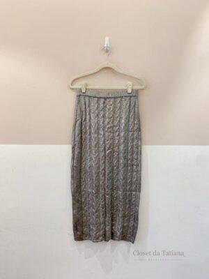 Saia Midi Tricot Prata By Nv | Tam: 38