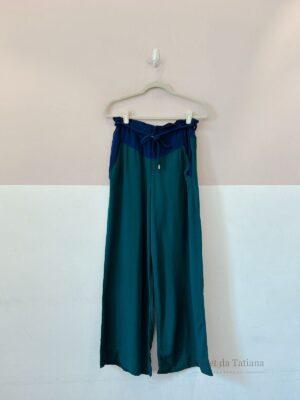 Calça Verde Cós Azul Dress To | Tam: 42