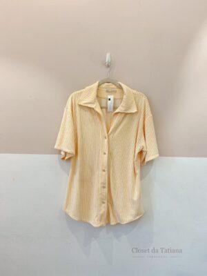 Camisa Atoalhada Listrada Amarela Ruela | Tam: M