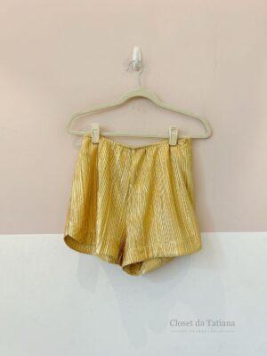 Short Plissado Dourado Eugenia Sanson | Tam: P