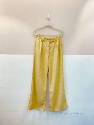 Pantalona Grid Amarela Isy | Tam: P