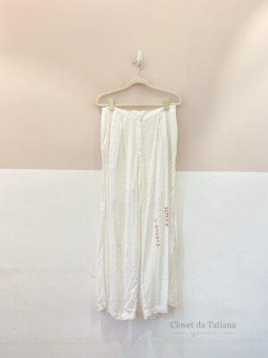 Calça Branca Laise Bordada Eve | Tam: G