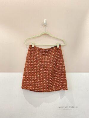 Minissaia Tweed Vermelha Ramo | Tam: 38