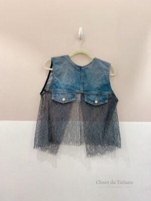 Colete Jeans Renda Zara | Tam: G