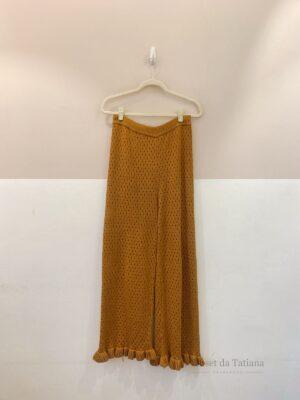 Calça Marrom Crochet Valônia Veras | Tam: M