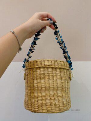 Bolsa Redonda Palha Nannacay