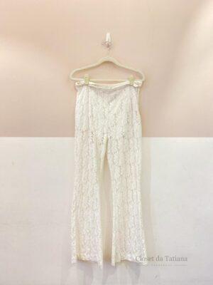 Calça Branca Renda Farm | Tam: M
