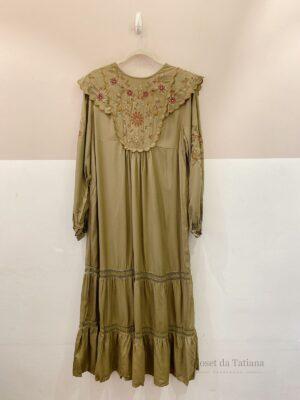 Vestido Verde Gola Bordada Zara | Tam: G