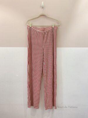 Calça Tricot Listrada Vermelha Peepou | Tam: XG