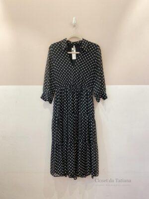 Vestido Midi Preto Poás Esmeral | Tam: P