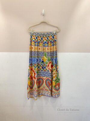 Saia Midi Estampada Farm | Tam: P