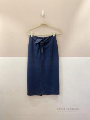 Saia Midi Azul Mixed | Tam: P