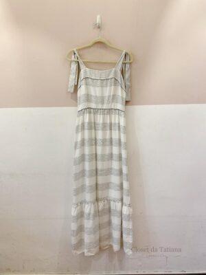 Vestido Midi Branco Pespontos Dress To | Tam: P