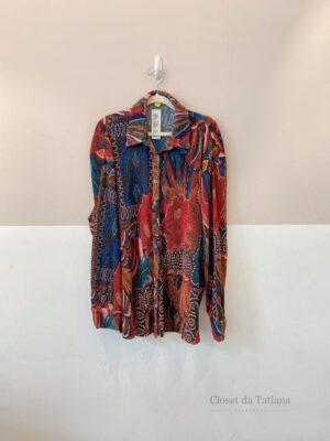 Camisa Plissada Estampada Farm | Tam: G