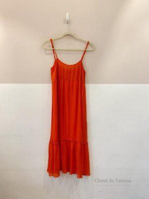 Vestido Midi Seda Coral Ateen | Tam: 36