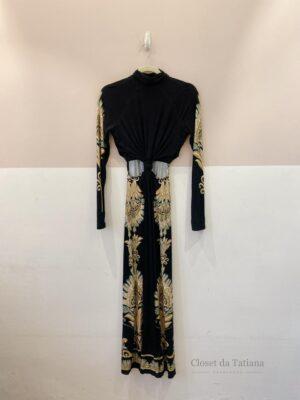 Vestido Longo Preto Malha Farm | Tam: PP