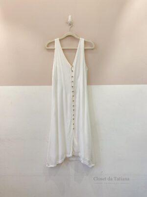 Vestido Midi Branco Botões Loja 3 | Tam: P
