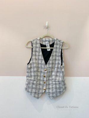 Colete Branco Tweed Zara | Tam: M