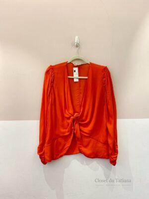 Blusa Coral Amarração Cris Barros | Tam: 44