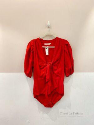 Body Vermelho Decote Cris Barros | Tam: 36