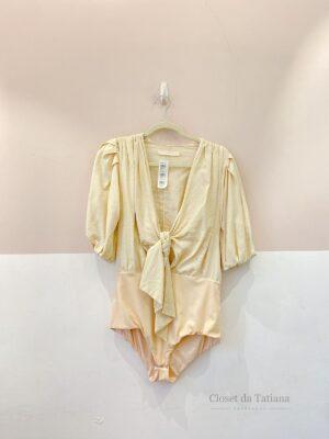 Body Bege Decote Cris Barros | Tam: 38