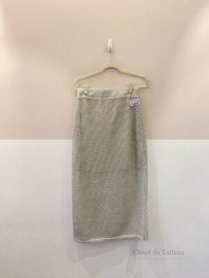 Saia Midi Crochet Prata C&A | Tam: M