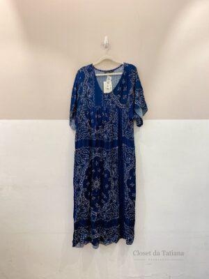 Vestido Midi Marinho Bordado Mariana Penteado U