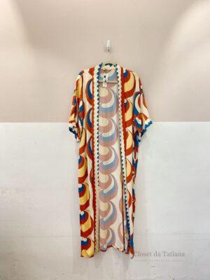Kimono Longo Estampado Totem | Tam: M