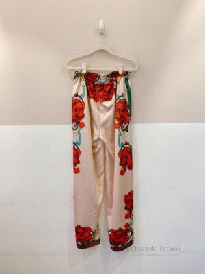 Calça Acetinada Estampada | Tam: 38