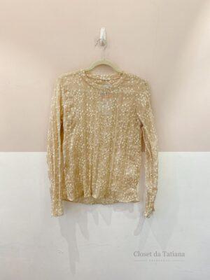 Blusa Bege Flores Onni | Tam: P