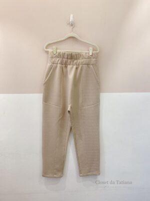 Calça Moletom Bege Textura Norah | Tam: G