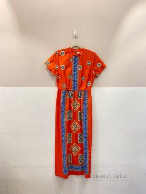 Vestido Midi Coral Estampado Allmost Vintage | Tam: 36